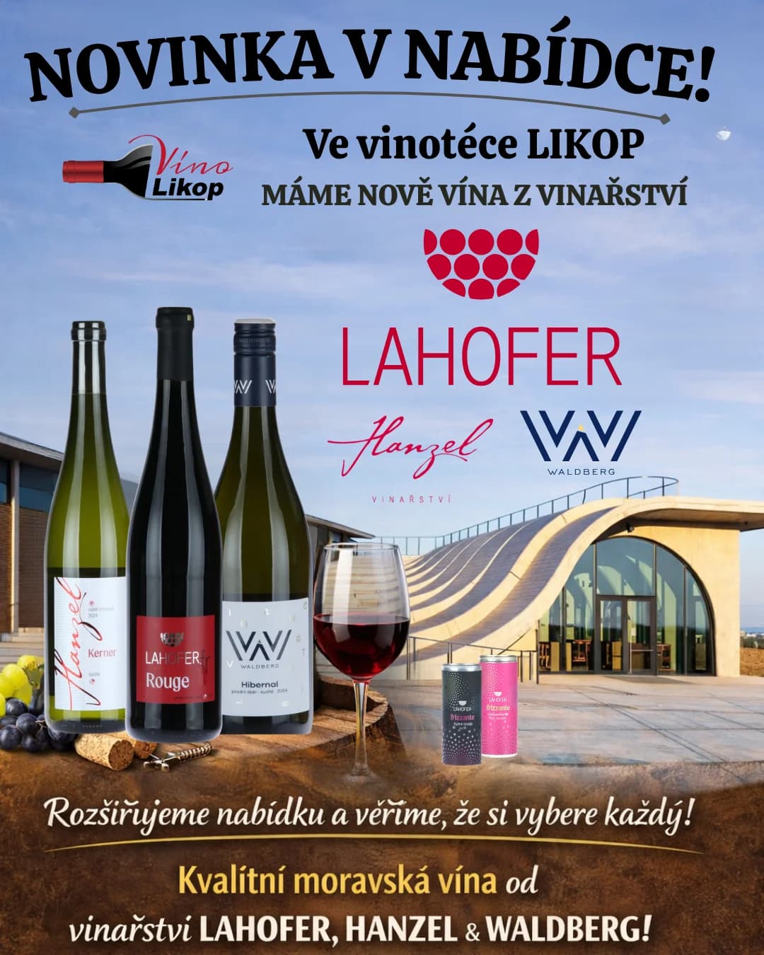 Novinka ve Vinotéce LIKOP – rozšiřujeme nabídku moravských vín!
